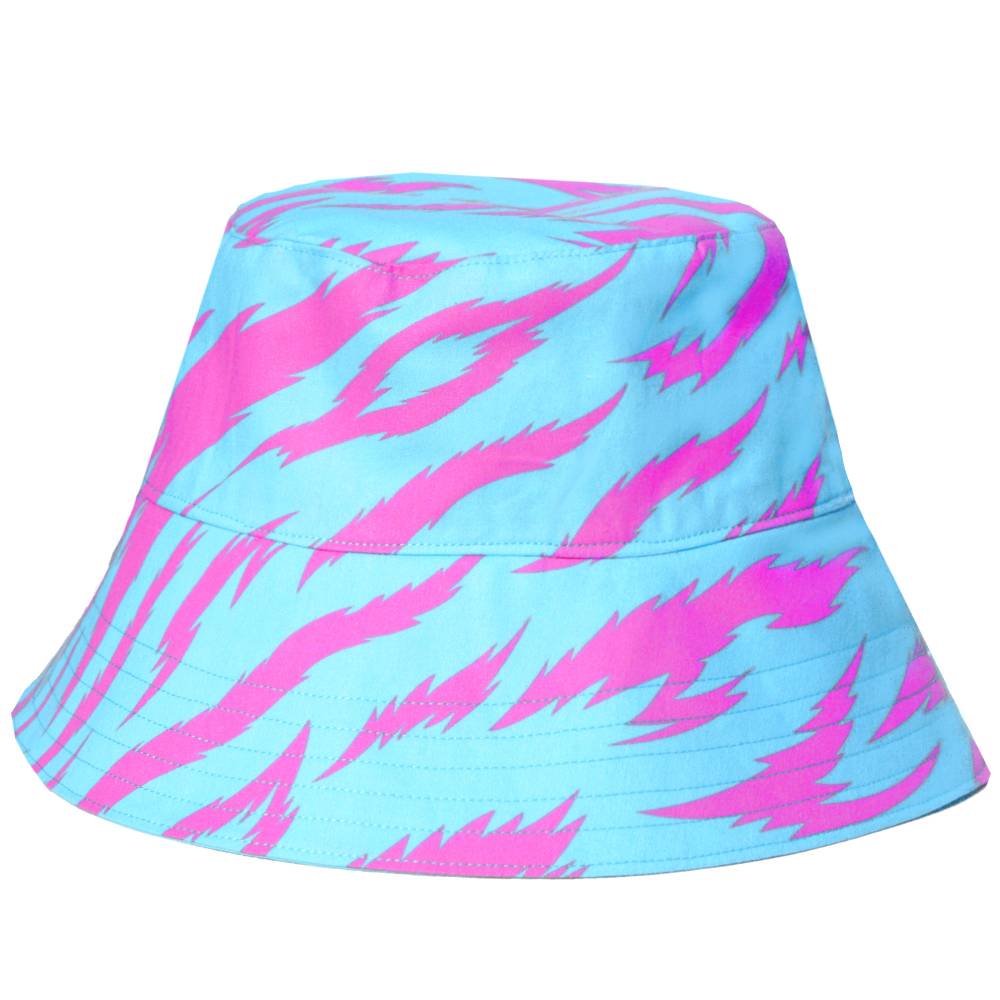 Wendbarer Sommerhut Bucket Hat Unisex – Türkis & Pink, Handarbeit, 100% Baumwolle Bild 1