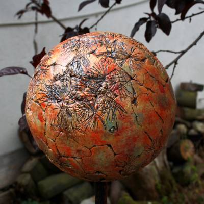 Gartenkugel für Stab frostfeste Gartenkeramik