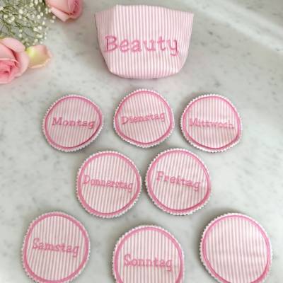 Stickdatei Waschpads Wochentage & Beauty Box ITH Set 2666 – Design-by-Jasmina Abschminkpad