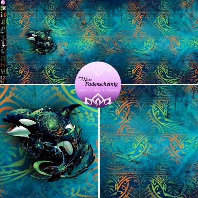 Stoffpanel Jersey „Aqualyth“ - Eigenproduktion (Überbreite)