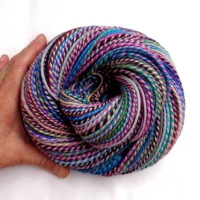 Handgesponnenes Strickgarn aus Merinowolle 100g/115m, Kunterbunt II, Streifengarn, Strickgarn, Strickwolle, Häkelwolle