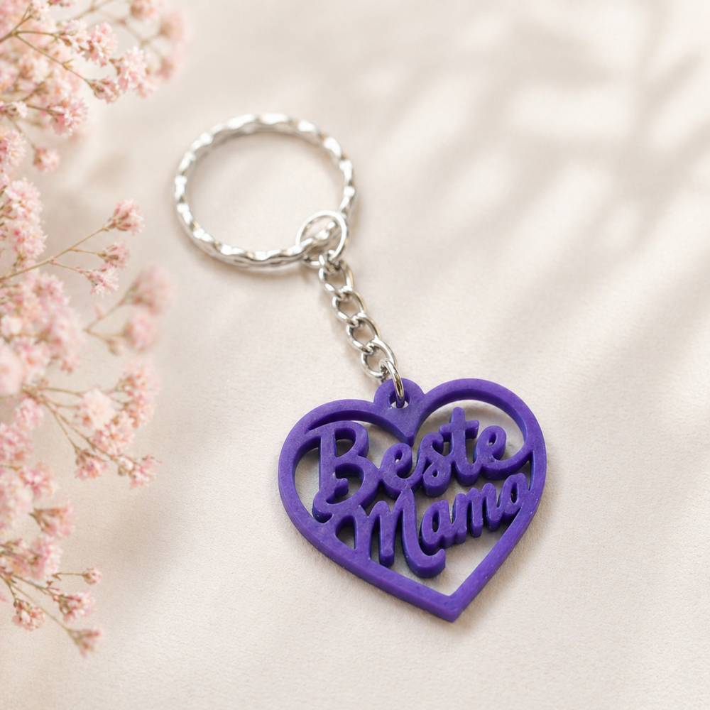 Herz Schlüsselanhänger „Beste Mama“ – Geschenk für Mama Bild 1