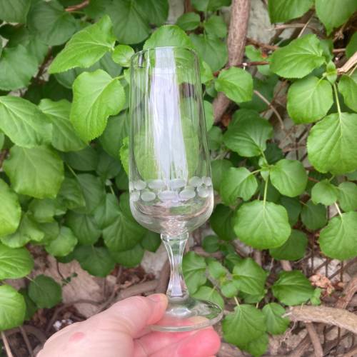 Sektglas Ersatzglas geschliffene Ellipsen 60er 70er Jahre DDR