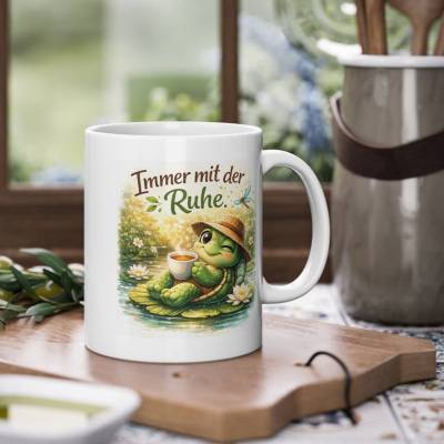Immer mit der Ruhe - Tasse Schildkröte lustig Tee Geschenk Entspannung Büro