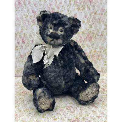 Bärino Bär Mauro 23 cm – Künstlerbär aus Vintage Plüsch, handgefertigtes Unikat