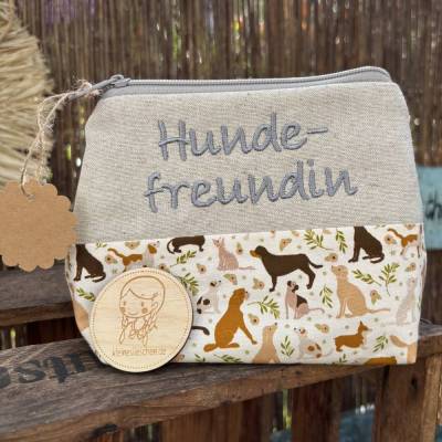 Hundefreundin Utensilienbeutel // Kosmetiktasche // Geschenk // Täschchen