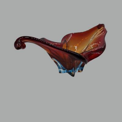 Murano Glas Schale rot Vintage 1960er–70er schweres Kunstglas Murano Venezia