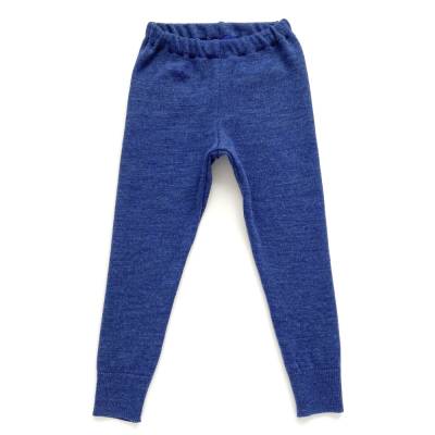 Leggings 100% Merinowolle Größe 98/104 jeansblau / Upcycling Wollhose für Kinder