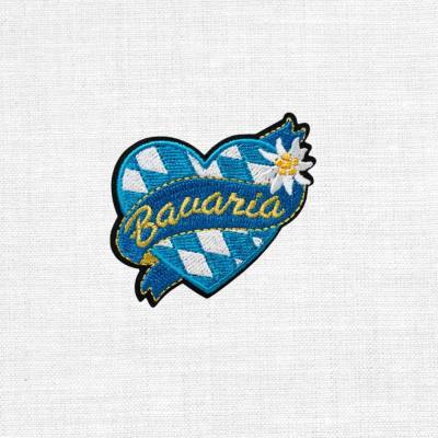 Bavaria Herz Aufnäher Patch 5x5,2cm