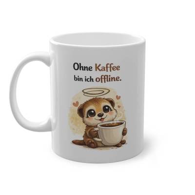Ohne Kaffee bin ich offline - Tasse lustig Kaffee Spruch Tasse Geschenk Büro Kollegin Kaffee Liebhaber