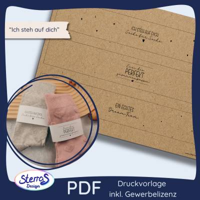 Socken Banderolen PDF Vorlage - Ein perfektes Paar Geschenkverpackung für Valentinstag, Hochzeit, Verlobung