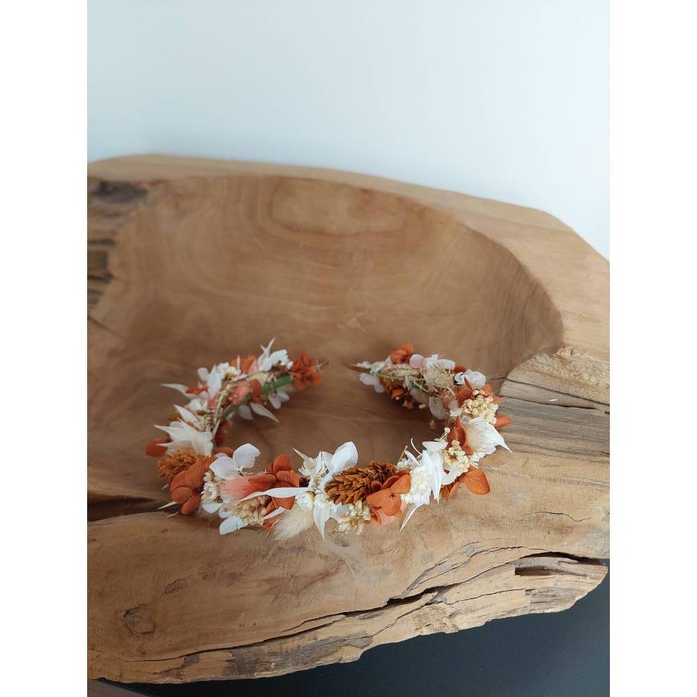 Haarreif aus Trockenblumen, Kopfkränzchen, Dirndl, Haarkranz