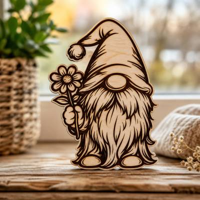 Wichtel SVG Datei | Gartenzwerg Laserdatei | PNG PDF Download | Cricut xTool Glowforge Vorlage