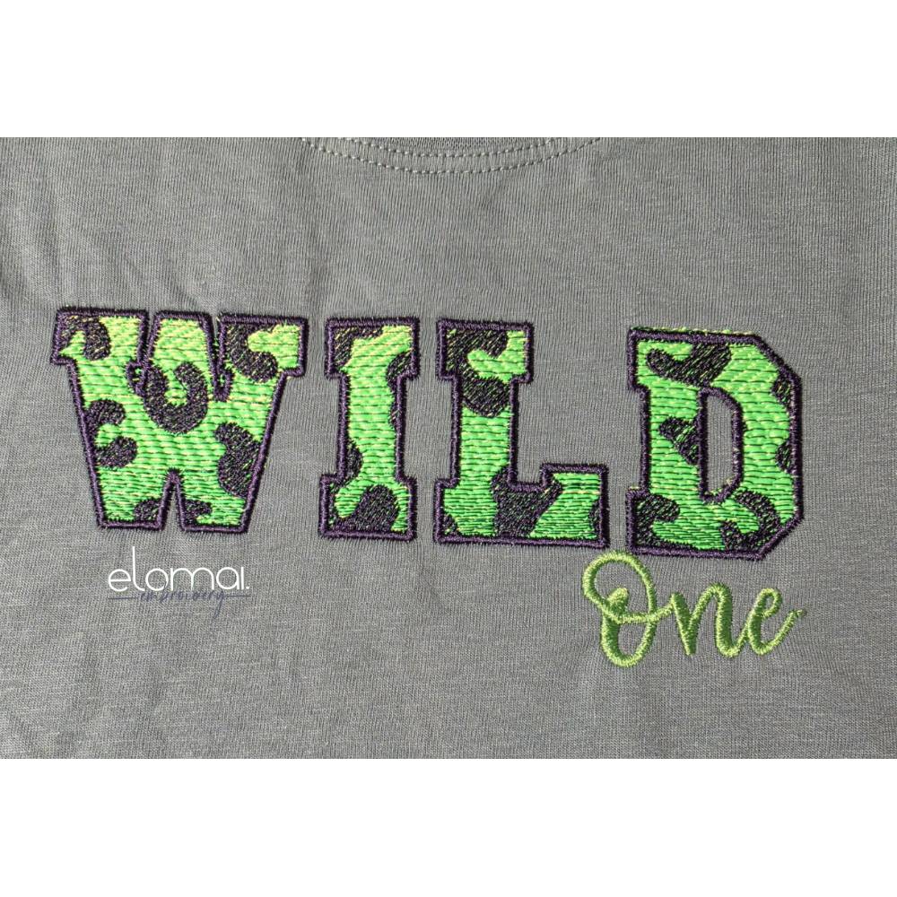 Stickdatei-Set "WILD" für 13x18 Animal-print Statement, 7 Versionen für Mylar- wild girl,wild boy, wild thing, wild one Bild 6