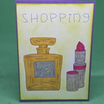 Gutscheinkarte Shopping , Lippenstift Geschenkidee , Beauty Gutschein Karte , Stylische Geschenkverpackung