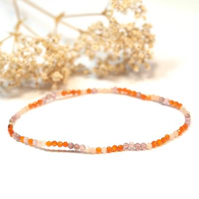 Orange rosa stretch Armband aus Edelsteinen