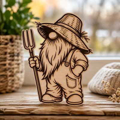Bauernhof Wichtel SVG Datei | Garten Gnom Laserdatei | PNG PDF Download | Cricut xTool Vorlage