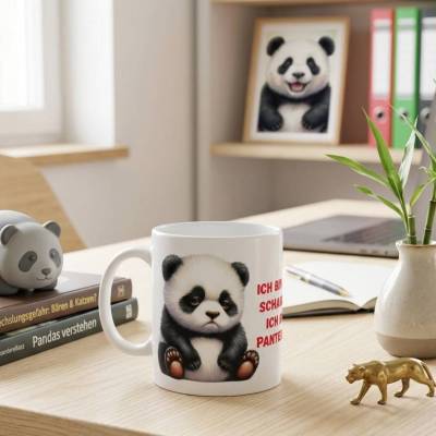 Ich bin nicht schusselig ich bin im Pandamodus Tasse – Lustiger Spruch, Geschenkidee, beidseitig bedruckte Keramiktasse für Rechts- und Linkshänder