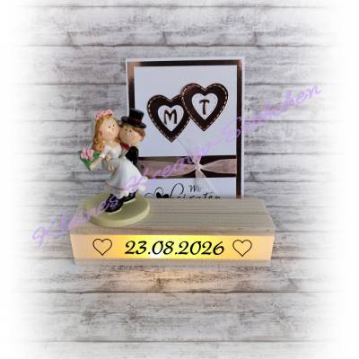 Fotohalter, Kartenhalter, Fotoaufsteller, Holzaufsteller, Deko, Lichtleiste, Hochzeit, personalisiert, Handmade