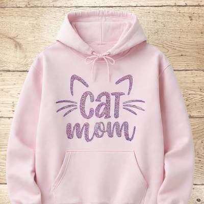 Stickdatei Cat Mom Mylar Glitzerfolie – Katze Mama Maschinenstickerei Set 2671