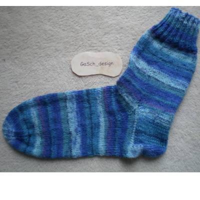 Handgestrickte Socken, Herren Größe 44/45 – wasserfarben blau grün