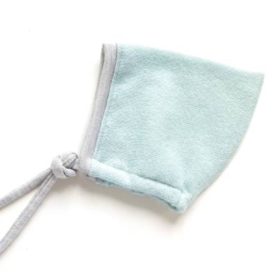 Babymütze 0-3 Monate KU 32-40 cm türkis - Upcycling Kaschmirmütze mit Band