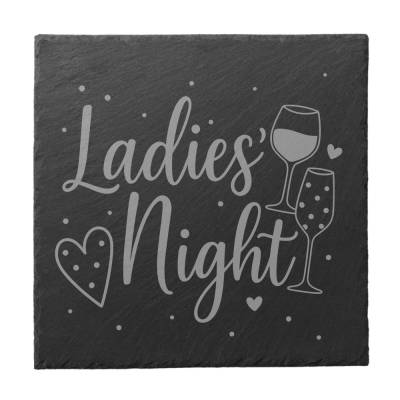 Ladies Night Untersetzer - Schiefer Geschenk lustiger Party Untersetzer mit Gravur, Geschenk für Mädelsabend oder Ge