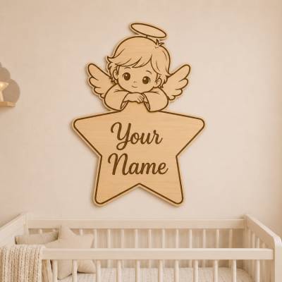  Engel mit Stern SVG Datei | Babyzimmer Laserdatei | PNG PDF Download | Cricut xTool Glowforge Vorlage