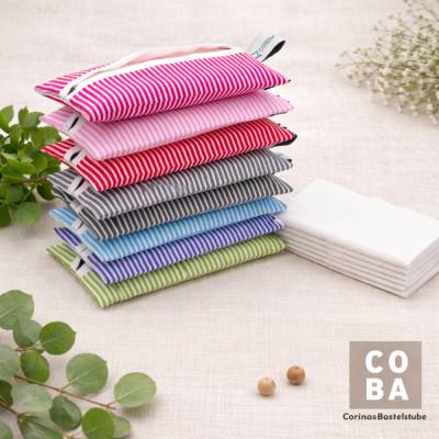 Tatüta Taschentüchertasche grau – Stoffhülle für Taschentücher – praktisch für unterwegs – Geschenk für Frauen handmade