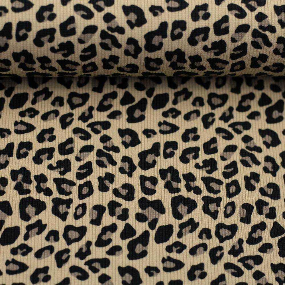 Baumwoll Ripp-Jersey Leonore Leoprint von Swafing Bild 1