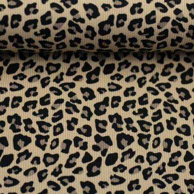Baumwoll Ripp-Jersey Leonore Leoprint von Swafing