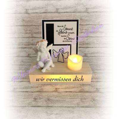 Fotohalter, Kartenhalter, Trauer, Holzaufsteller, Deko, Geschenk, Erinnerung, Erinnerungslicht, Handmade