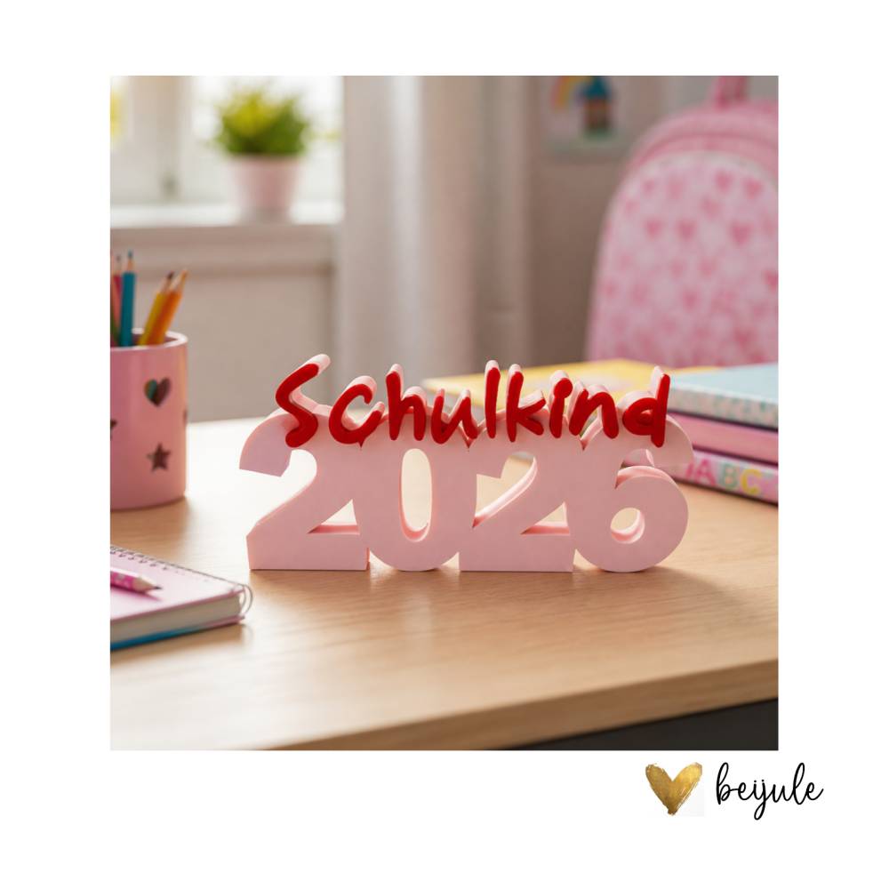 Schriftzug Schulkind 2026- 3D Druck - Farben individualisierbar Bild 1