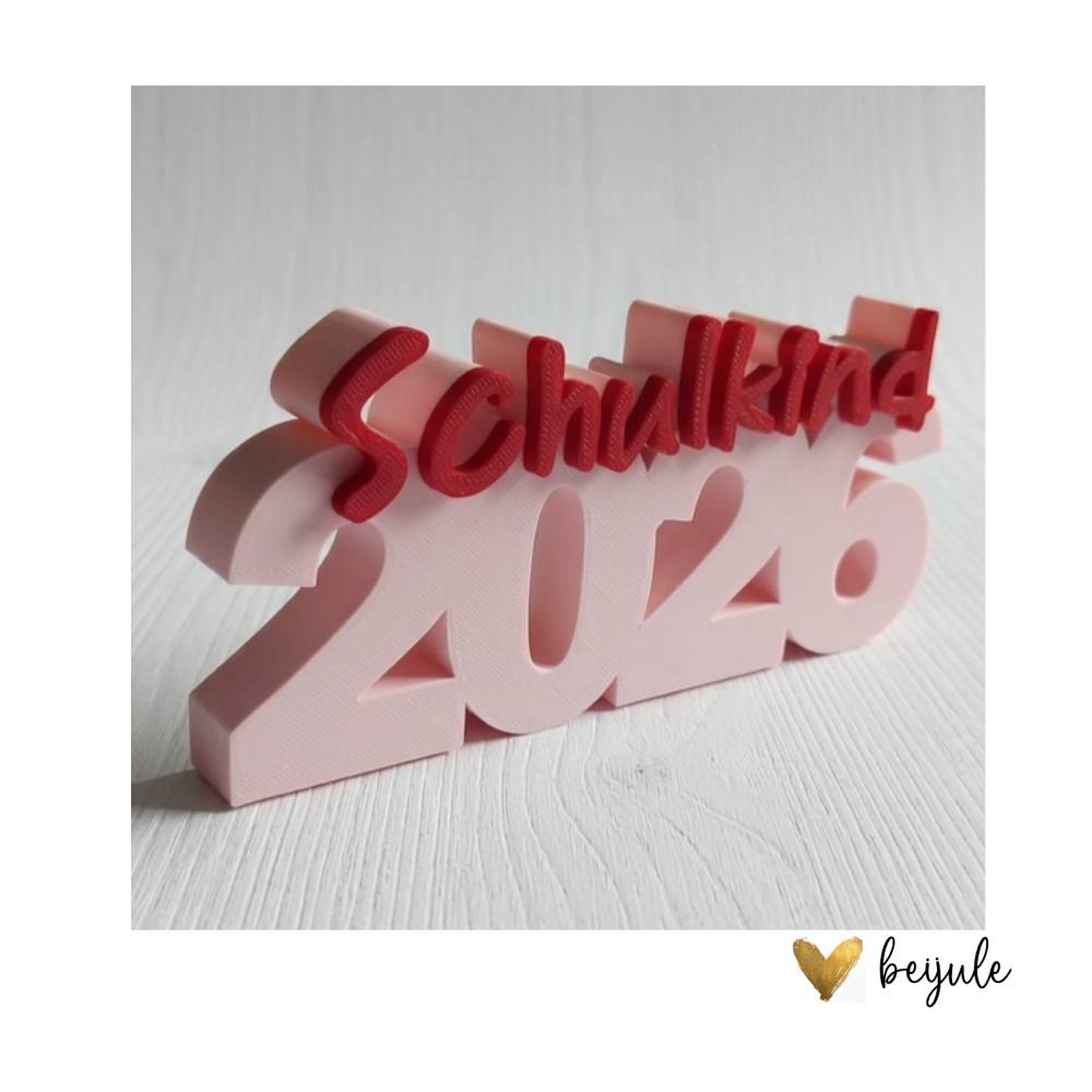 Schriftzug Schulkind 2026- 3D Druck - Farben individualisierbar Bild 3