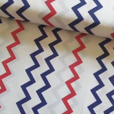 Baumwolle Chevron weiß/blau/rot