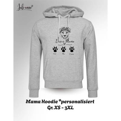 Mama Hoodie Löwin & Tatzen - personalisiert mit Kindernamen 