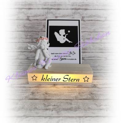 Sternenkind, Fotohalter, Kartenhalter, Trauer, Holzaufsteller, Deko, Geschenk, Erinnerung, Erinnerungslicht, Handmade
