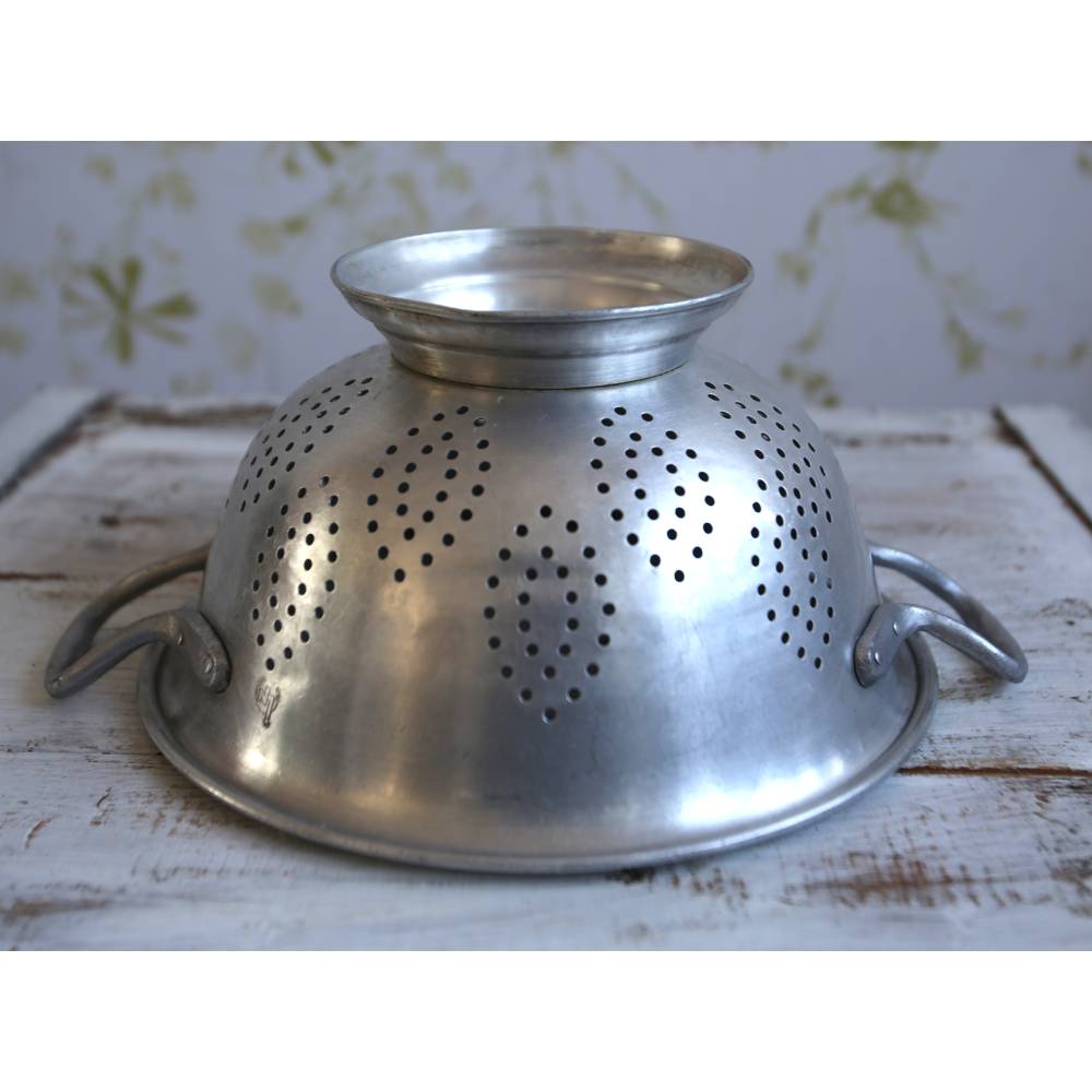 Vintage Aluminium Sieb Durchschlag