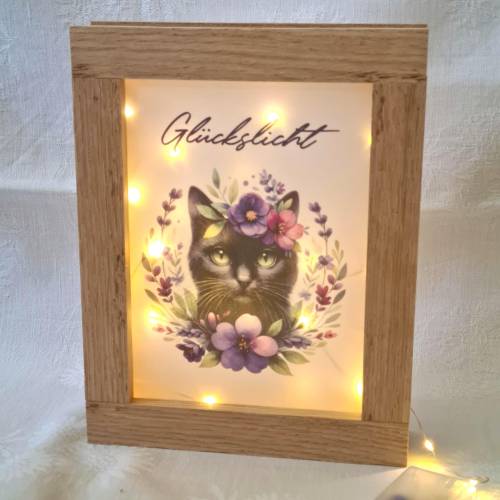 Katzenlicht aus Holzklötzchen