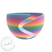 Garnschale Regenbogen aus PLA 3D Druck – große Wollschale bunt für Häkeln Stricken, Handarbeitszubehör, stapelbar