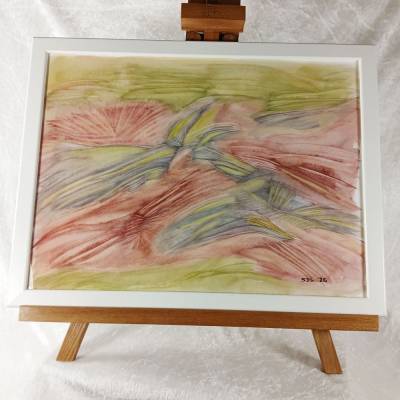 Wo Farben sich beraten, Gouache Bild, 30 x 40 cm