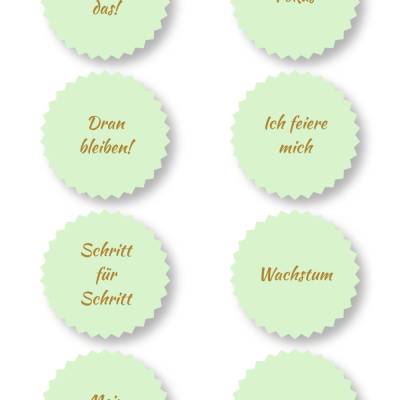 Ziele erreichen Sticker PDF – 8 minimalistische Sticker für Fokus & Umsetzung