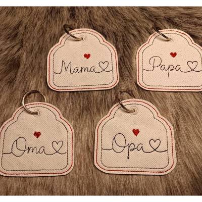Schlüsselanhänger Mama Papa Oma Opa
