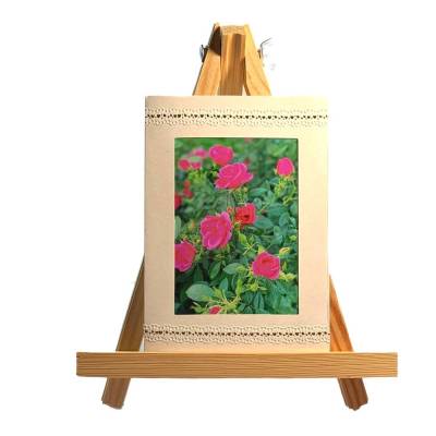 Grußkarte mit pinken Rosen und Passepartout – Handgemachte Fotokarte mit Umschlag