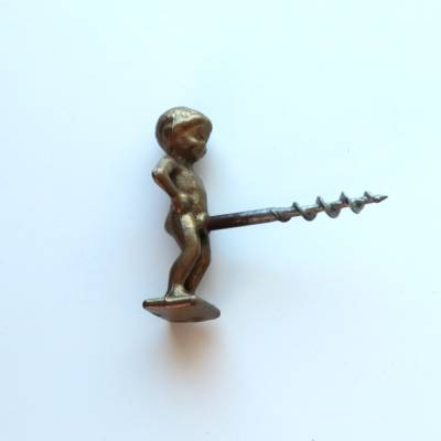 Vintage Flaschenöffner Korkenzieher Messing Figur Männeken Piss Öffner Bar Utensil Metallmann
