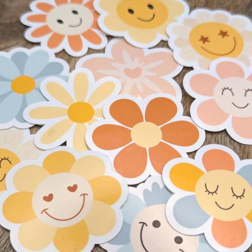 Sticker/Stickerbogen/Aufkleber - Blume, Blümchen, Garten, retro