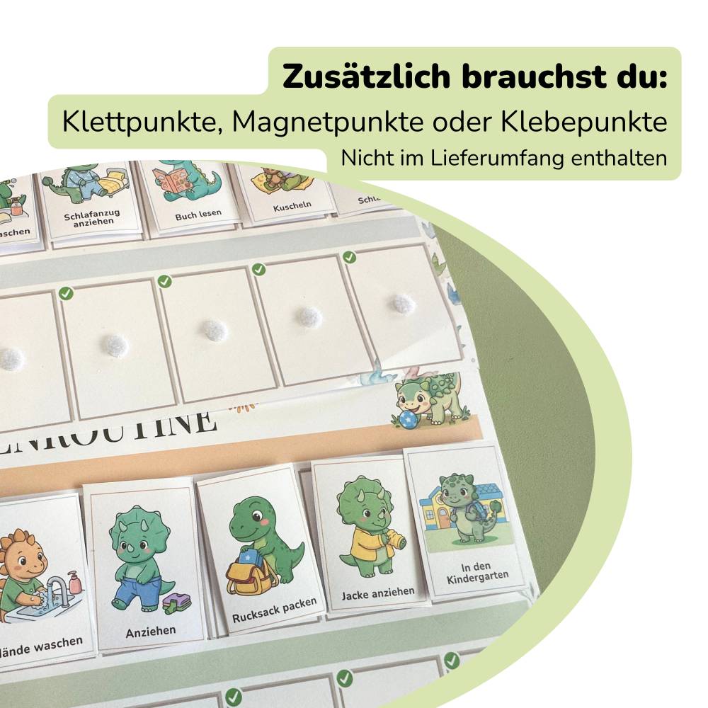 Morgen & Abendroutine für Kinder Dino, Routineplan, Morgenroutine Kinder Dinosaurier, Routinekarten PDF, Tagesplan zum A Bild 7