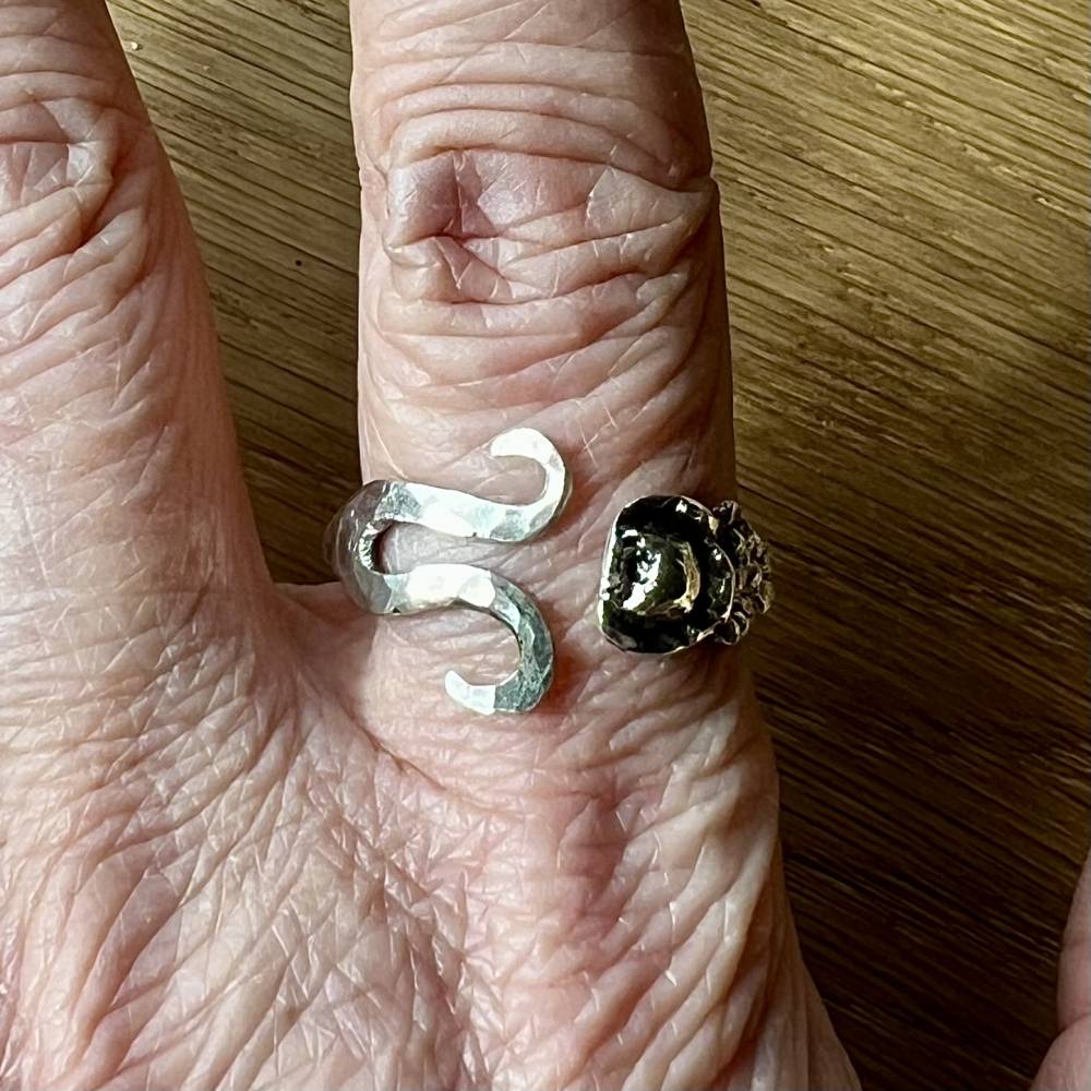 Vintage Besteckring aus 800 Silber – handgefertigt – Unikat – Upcycling Bild 5