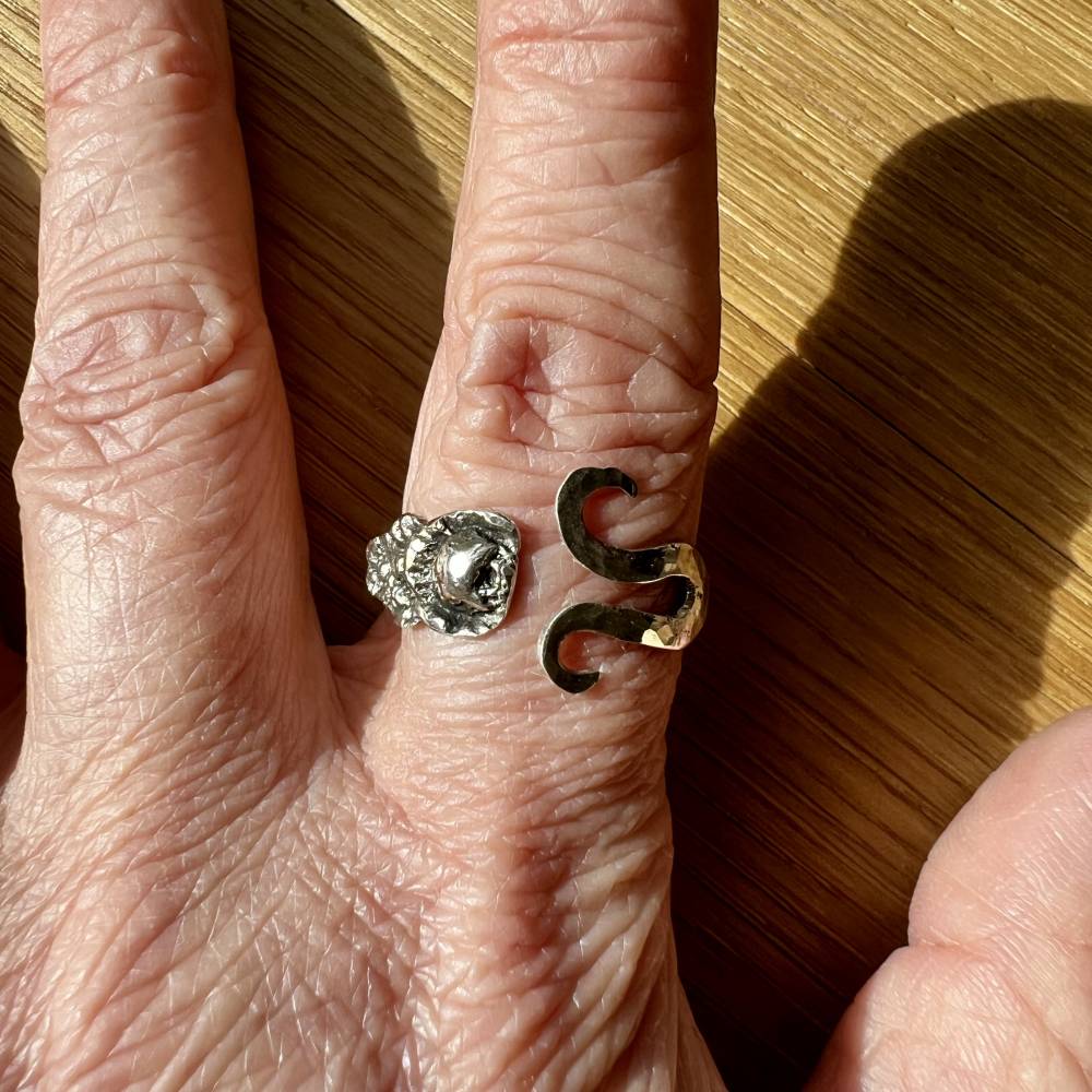 Vintage Besteckring aus 800 Silber – handgefertigt – Unikat – Upcycling Bild 9