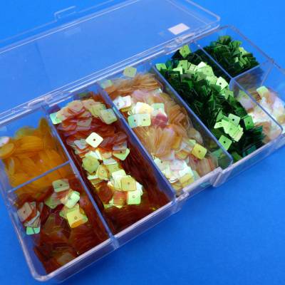 Paillettensortiment, Paillettenmix, gelb, hellbelb, grün, Formenmix, Paillettenset zum Aufnähen, DIY-Projekte, Konvolut